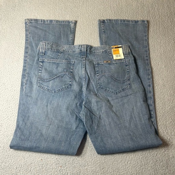 Lee Jeans Womens Medium Blue Medium Wash Mid Rise Boot Cut Leg Jeans NEW - Picture 2 of 13